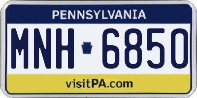 PA license plate MNH6850