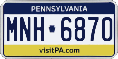 PA license plate MNH6870