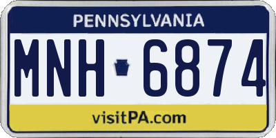 PA license plate MNH6874