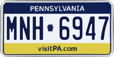 PA license plate MNH6947