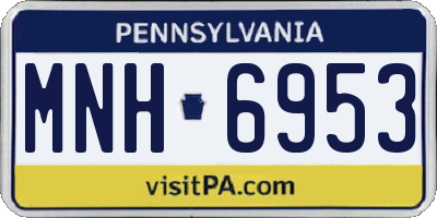 PA license plate MNH6953