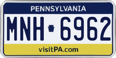 PA license plate MNH6962
