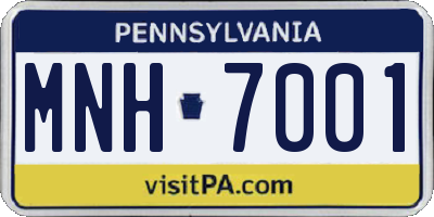 PA license plate MNH7001