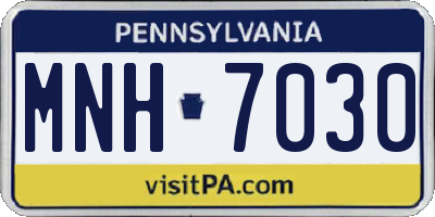 PA license plate MNH7030