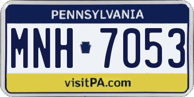 PA license plate MNH7053