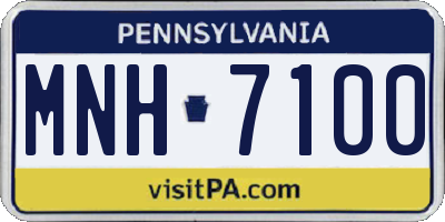 PA license plate MNH7100