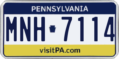 PA license plate MNH7114