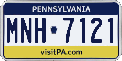 PA license plate MNH7121