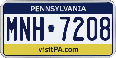 PA license plate MNH7208