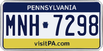 PA license plate MNH7298