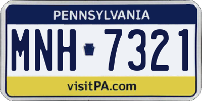 PA license plate MNH7321