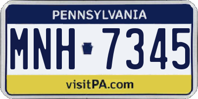 PA license plate MNH7345