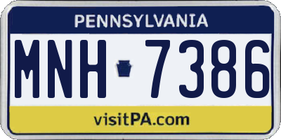 PA license plate MNH7386