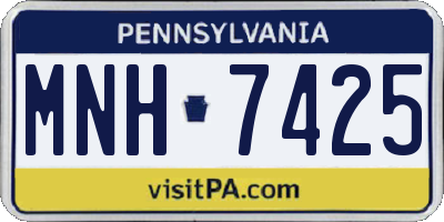 PA license plate MNH7425