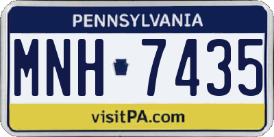 PA license plate MNH7435