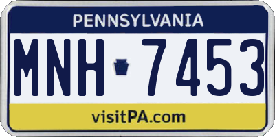 PA license plate MNH7453