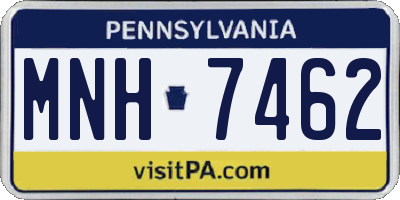 PA license plate MNH7462