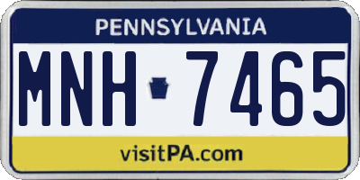 PA license plate MNH7465