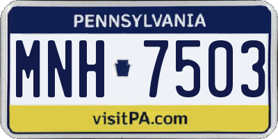 PA license plate MNH7503