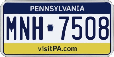 PA license plate MNH7508