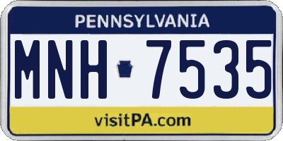 PA license plate MNH7535
