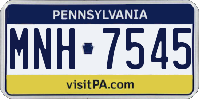 PA license plate MNH7545