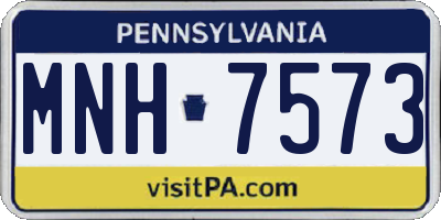 PA license plate MNH7573