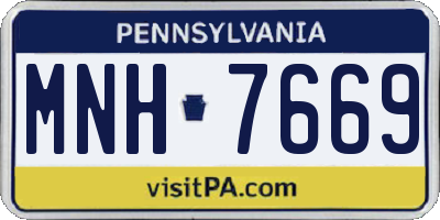 PA license plate MNH7669