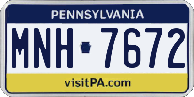 PA license plate MNH7672