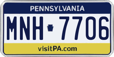 PA license plate MNH7706
