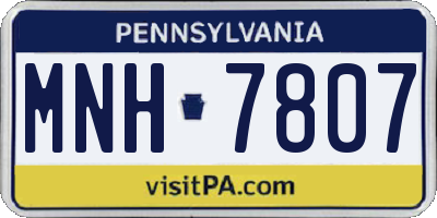 PA license plate MNH7807