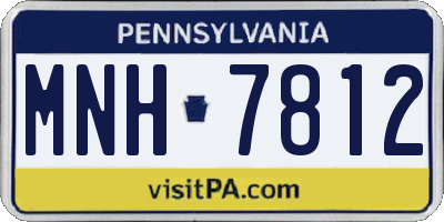 PA license plate MNH7812