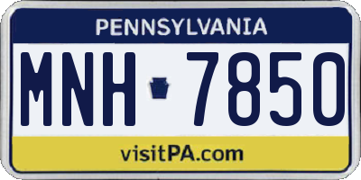 PA license plate MNH7850