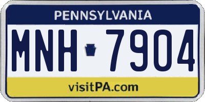 PA license plate MNH7904
