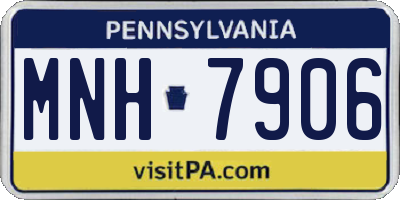 PA license plate MNH7906