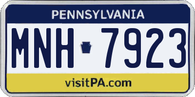 PA license plate MNH7923