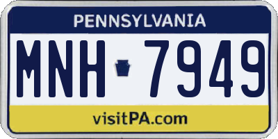 PA license plate MNH7949