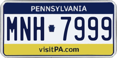 PA license plate MNH7999