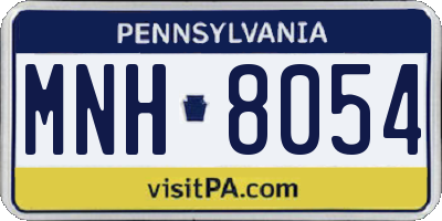 PA license plate MNH8054