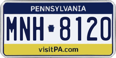 PA license plate MNH8120