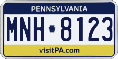 PA license plate MNH8123