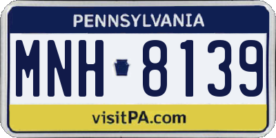 PA license plate MNH8139
