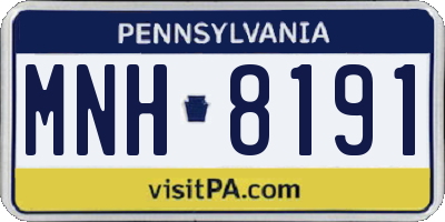PA license plate MNH8191