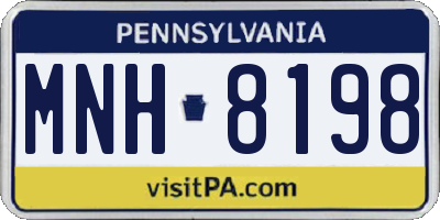 PA license plate MNH8198