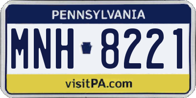 PA license plate MNH8221