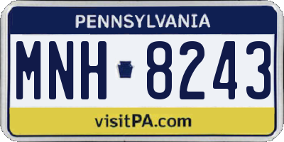 PA license plate MNH8243