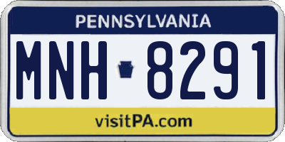 PA license plate MNH8291