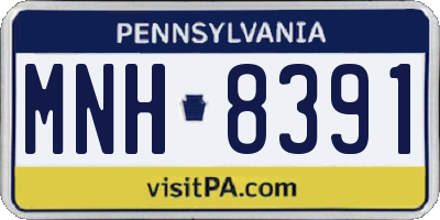 PA license plate MNH8391