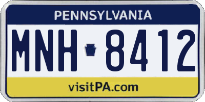 PA license plate MNH8412