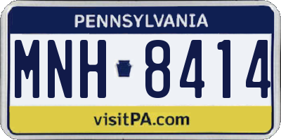 PA license plate MNH8414